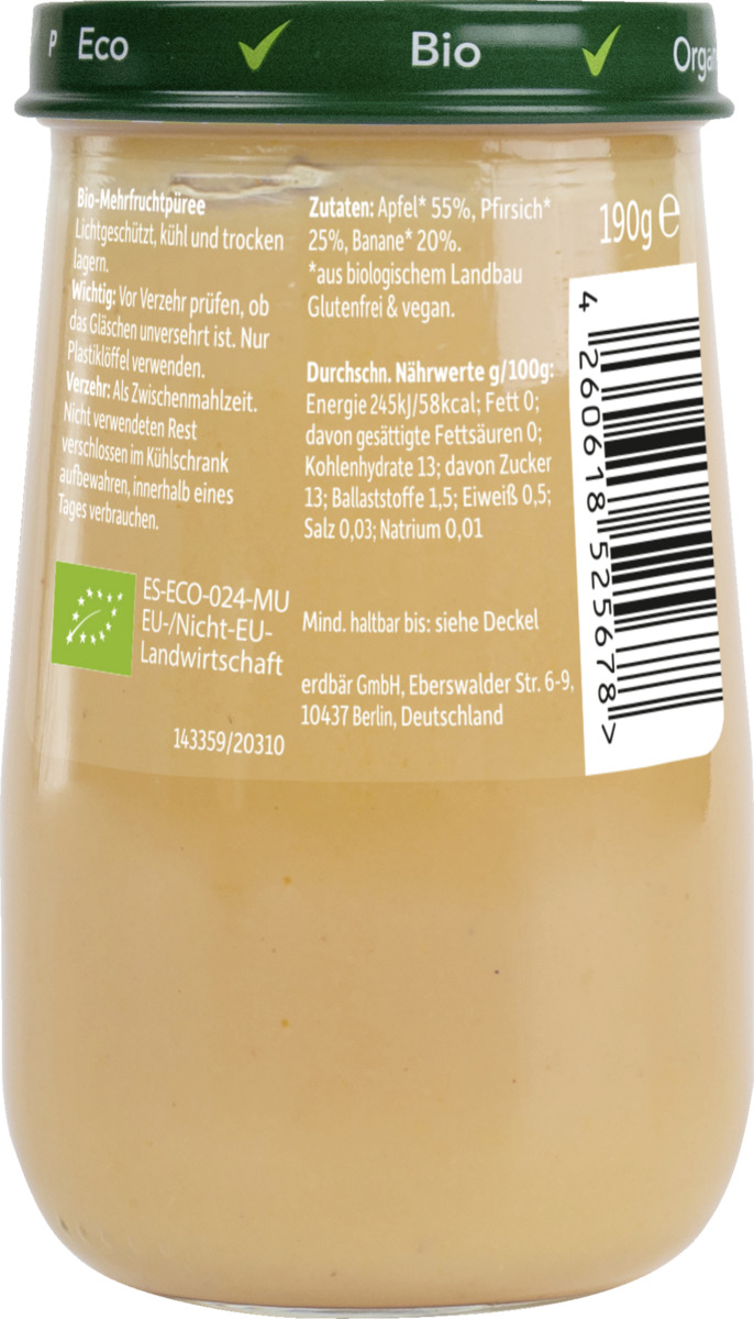 Bild 2 von Freche Freunde Bio Baby Apfel, Pfirsich & Banane, 190 g