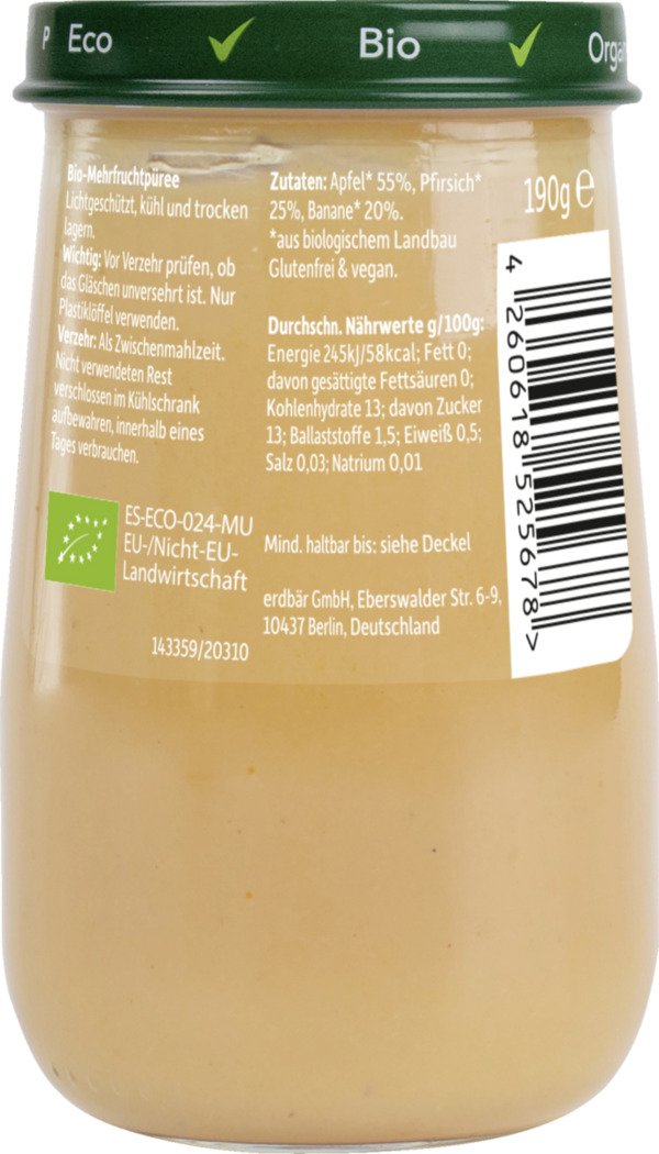 Bild 2 von Freche Freunde Bio Baby Apfel, Pfirsich & Banane, 190 g