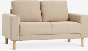 Sofa EGENSE 2-Sitzer Stoff sand/eichenfarben