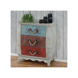 Kommode Cadiz Schubladenkommode Schrank Shabby-Look, Vintage, 74x70x36cm