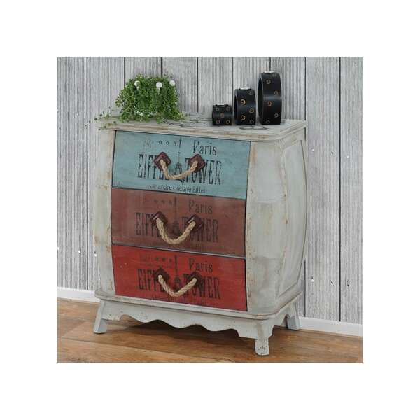 Bild 1 von Kommode Cadiz Schubladenkommode Schrank Shabby-Look, Vintage, 74x70x36cm