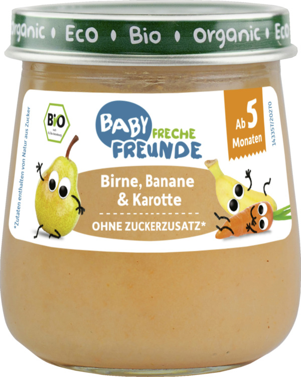 Bild 1 von Freche Freunde Bio Baby Freche Freunde Gläschen Birne, Banane & Karotte, 120 g