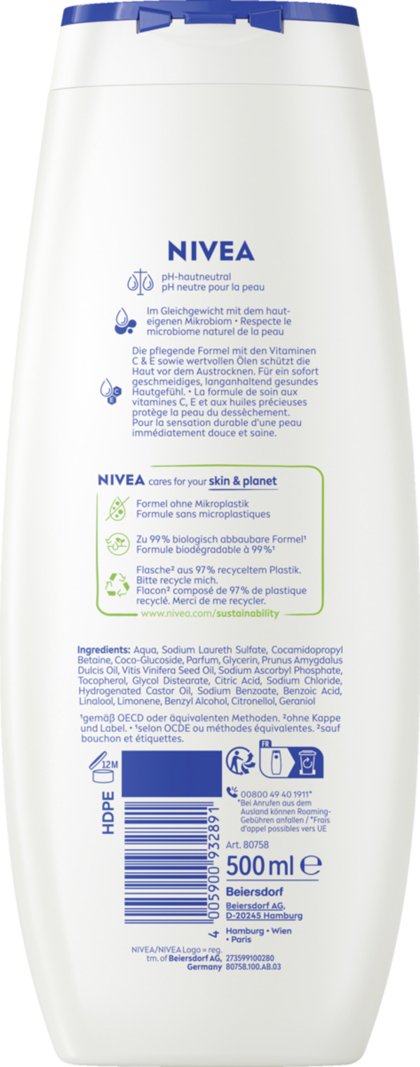 Bild 2 von NIVEA Pflegedusche Creme Soft & alm ond oil, 500 ml
