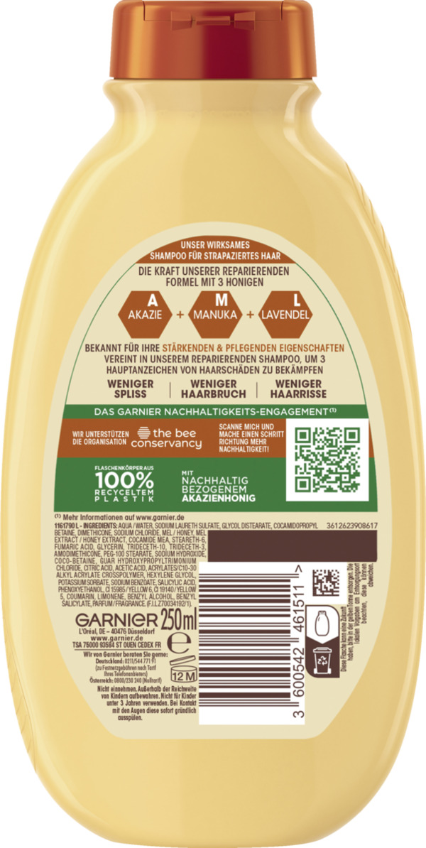 Bild 2 von Garnier Wahre Schätze Reparierendes Shampoo Honig Schätze, 250 ml