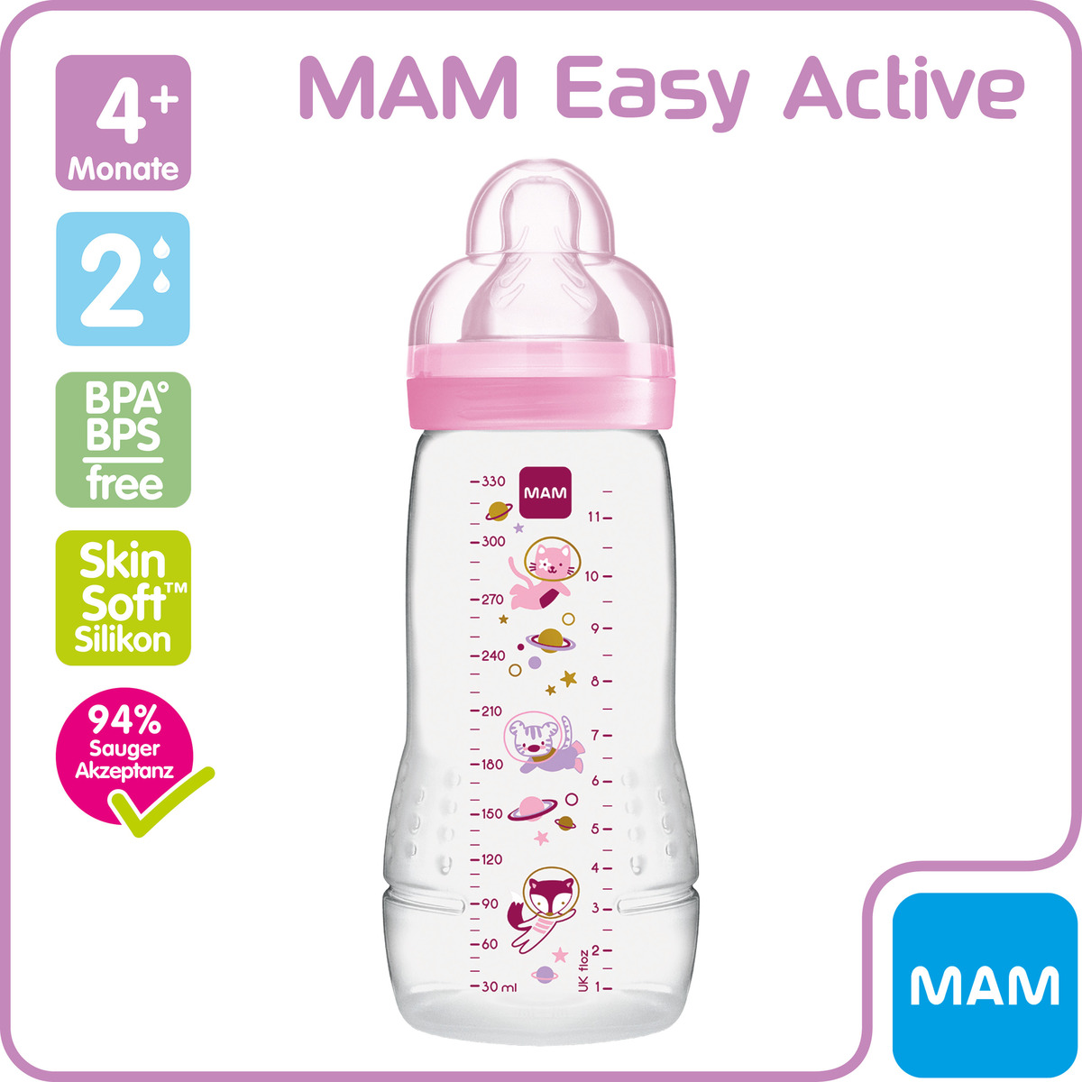 Bild 3 von MAM Easy Active Baby Bottle 330ml rosa