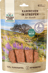 Wildes Land Hundesnack Kaninchenfleisch in Streifen, 200 g