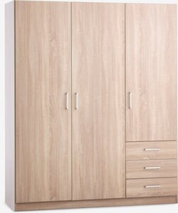 Kleiderschrank FANDRUP 145x176 3Tü 3Schubl eichenfarben hell