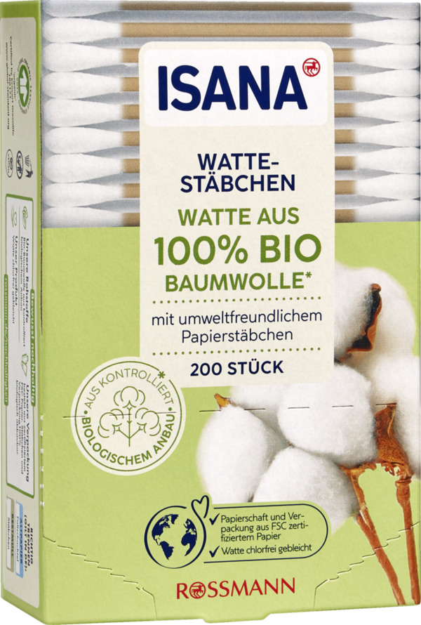 Bild 1 von ISANA Bio Wattestäbchen