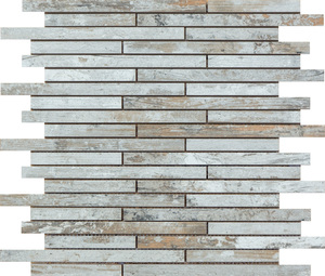 Mosaikfliese Stäbchen Oak Shabby grau 30 x 30 cm