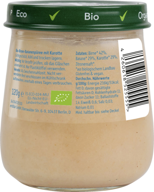 Bild 2 von Freche Freunde Bio Baby Freche Freunde Gläschen Birne, Banane & Karotte, 120 g