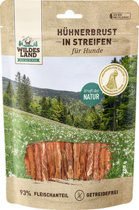 Wildes Land Hundesnack Hühnerbrust in Streifen, 200 g