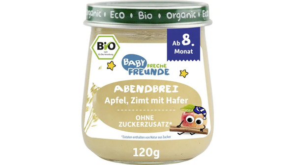 Bild 1 von Freche Freunde Bio Gläschen Abendbrei Apfel, Zimt mit Hafer