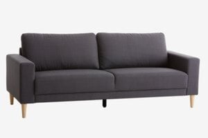 Sofa EGENSE 3-Sitzer Stoff dunkelgrau