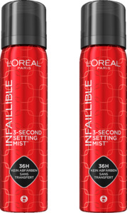 L’Oréal Paris Setting Spray Infaillible: 3-Second Setting Mist Doppelpack, 225 ml