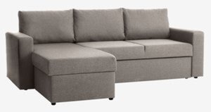 Schlafsofa Chaiselongue MARSLEV Stoff hellgrau