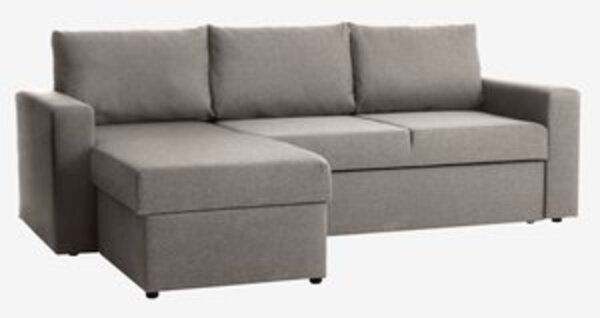 Bild 1 von Schlafsofa Chaiselongue MARSLEV Stoff hellgrau