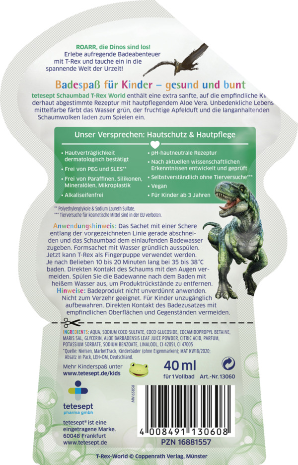 Bild 2 von tetesept Kinder Badespaß Schaumbad T-Rex World, 40 ml