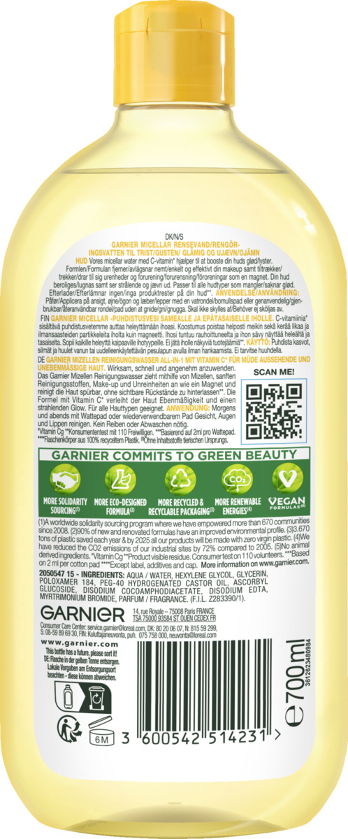 Bild 2 von Garnier SkinActive Mizellen Reinigungswasser All-in-1 Vitamin C, 700 ml