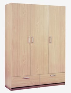 Kleiderschrank ELLESTED 144x200 3 Türen 2 Schubladen eiche