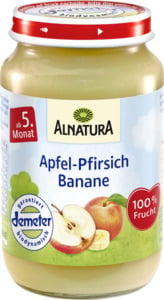 Alnatura Apfel-Pfirsich-Banane Zwischenmahlzeit, 190 g