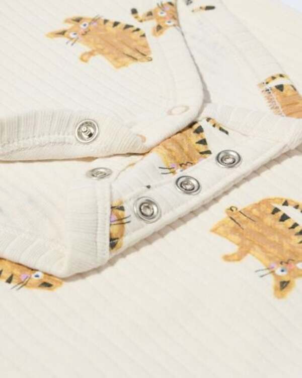 Bild 3 von größenflexibler Baby-Body, gerippt, Bambus/Elasthan eierschalenfarben