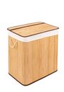 Bild 1 von PANA®ECO Bambus Wäschekorb mit Deckel • Wäschebox Holz mit herausnehmbaren Wäschesack • Faltbarer Wäschesammler waschbar • Badezimmer Wäschetruhe • 100% Bambus • versch. Farben und Gr