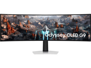 SAMSUNG Odyssey OLED Gaming Monitor G93SC S49CG934SU 49 Zoll 4K (0,03 ms Reaktionszeit, 240 Hz), Silber