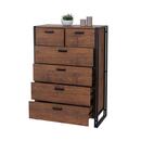 Bild 1 von Highboard MCW-A27, Kommode Schrank, 6 Schubladen 115x80x40cm 3D-Struktur, Wildeiche-Optik