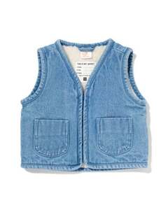 Baby-Weste, Jeans/Teddyplüsch hellblau