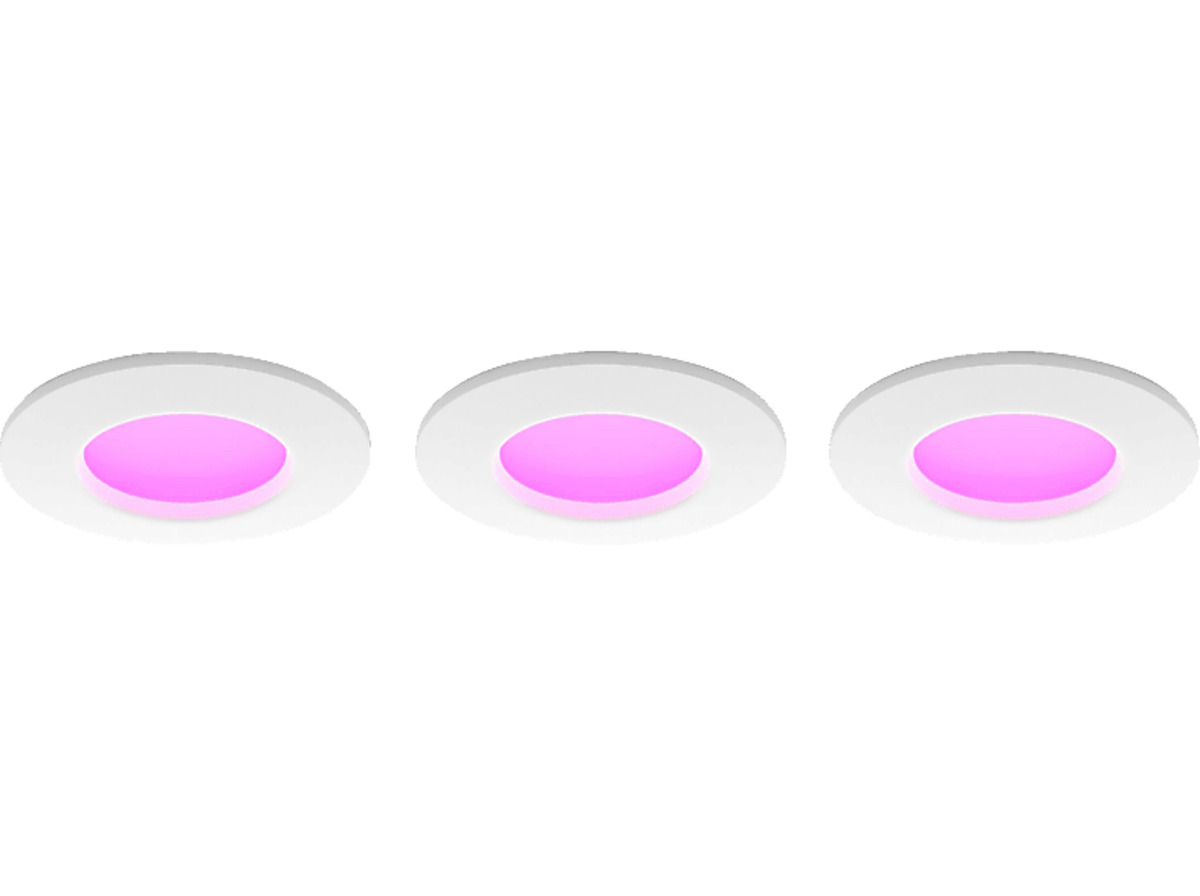 Bild 1 von PHILIPS Hue White & Color Ambience Slim Recessed 90mm 3er Pack Smarter Deckenspot kalt-warmweiß und Farbe, Weiß
