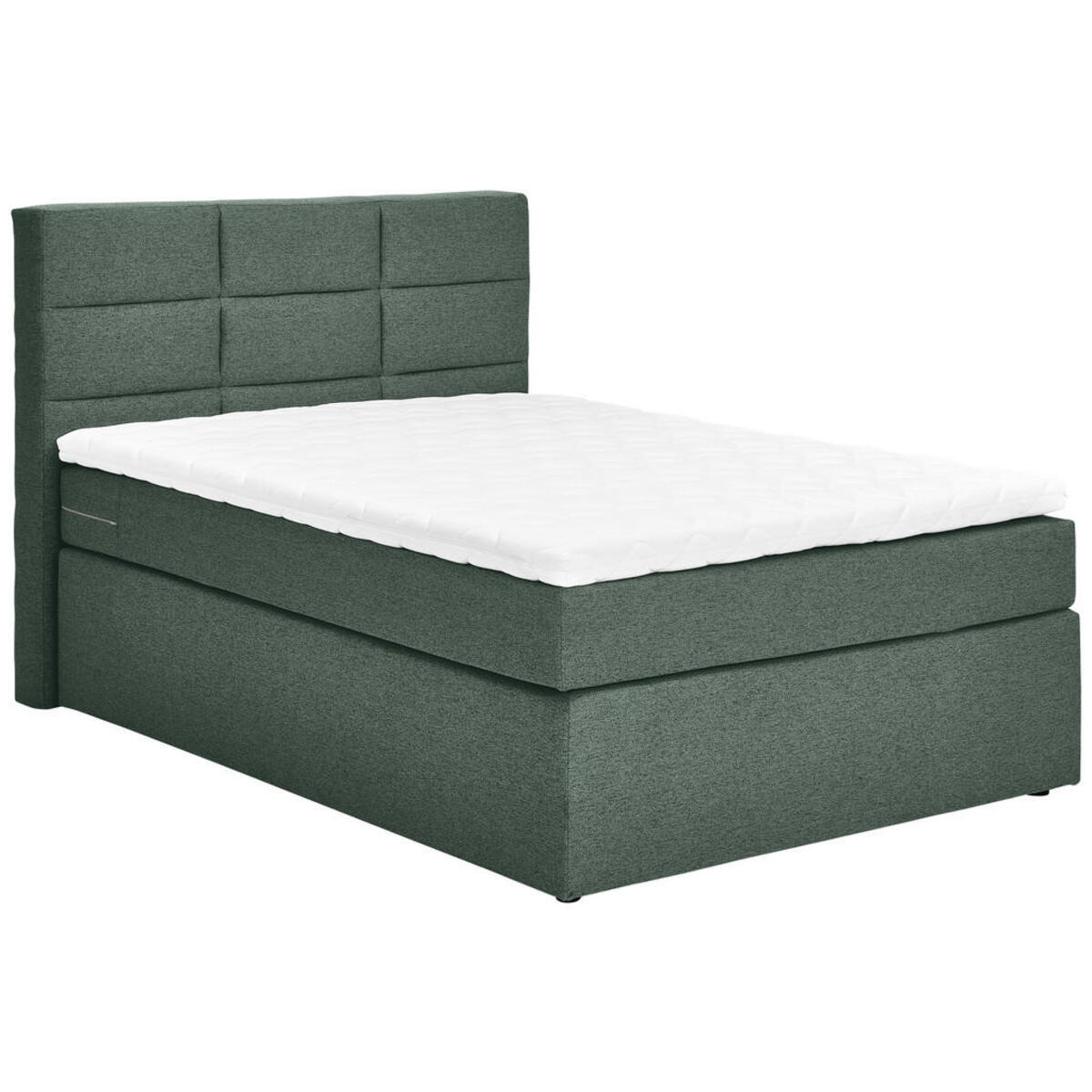 Bild 1 von Carryhome Boxspringbett, Dunkelgrün, Textil, H3, 5-Zonen, Höhe ca. 18 cm, 120x200 cm, Topper durchgehend, in verschiedenen Größen erhältlich, Partnermatratze mit durchgehendem Bezug, Matratze H