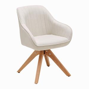 Armlehnstuhl Leonie Creme Webstoff Drehbar Gepolstert, Creme