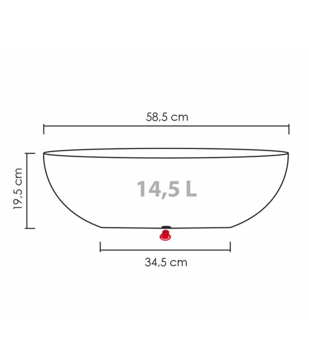 Bild 3 von Scheurich Kunststoff-Topf Barceo Jard, oval, ca. Ø58,6/H19,5 cm