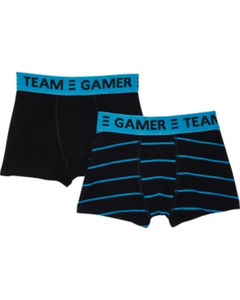 Retro Boxershorts Gaming, 2er-Pack, Y.F.K., schwarz