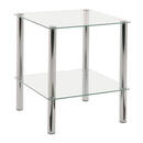 Bild 1 von Beistelltisch, Chrom, Metall, Glas, quadratisch, Rundrohr, 39x47x39 cm, Wohnzimmer, Wohnzimmertische, Beistelltische, Beistelltische Metall