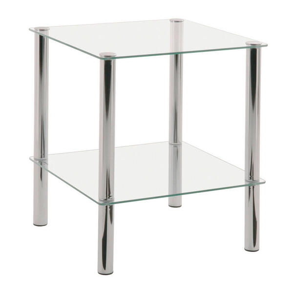 Bild 1 von Beistelltisch, Chrom, Metall, Glas, quadratisch, Rundrohr, 39x47x39 cm, Wohnzimmer, Wohnzimmertische, Beistelltische, Beistelltische Metall