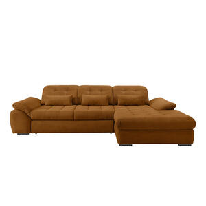 Livetastic Ecksofa, Gold, Textil, Uni, 4-Sitzer, Füllung: Schaumstoff, Ottomane rechts, L-Form, 314x184 cm, Made in EU, Liegefunktion, seitenverkehrt erhältlich, Schlafen auf Sitzhöhe, Rücken ech