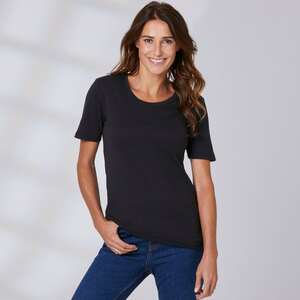 Damen-T-Shirt aus reiner Baumwolle, Black