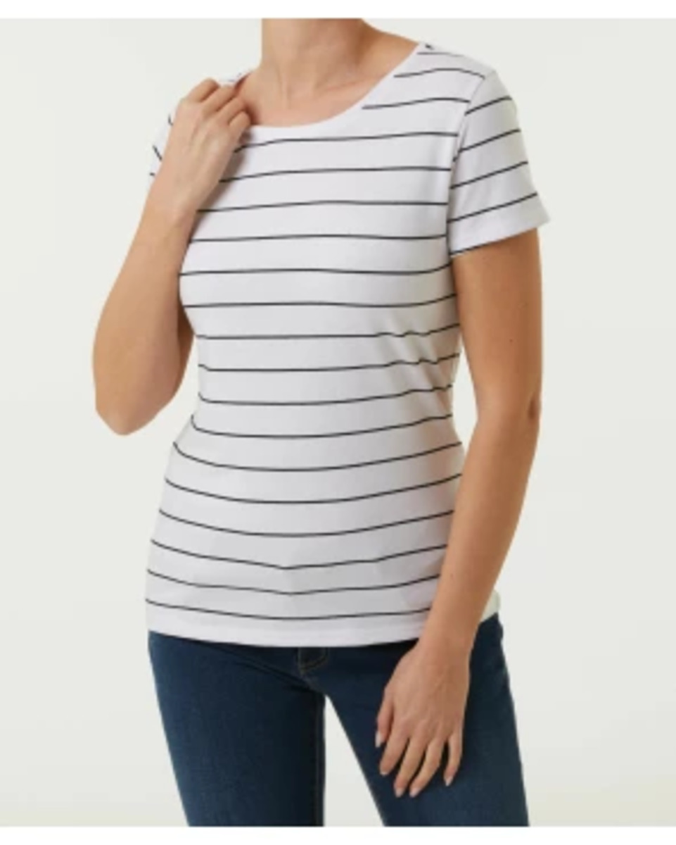 Bild 1 von T-Shirt aus Baumwolle, Janina, Rundhalsausschnitt, weiß/schwarz