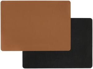 Tischset Diego wendbar Cognac/Schwarz, Schwarz, Cognac