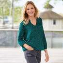 Bild 1 von Damen-Bluse mit elastischem Saum, Dark-green