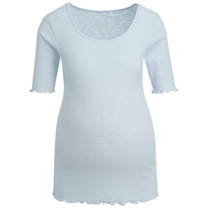 Damen Umstands-T-Shirt in Rippstruktur HELLBLAU