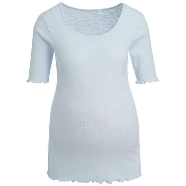 Bild 1 von Damen Umstands-T-Shirt in Rippstruktur HELLBLAU