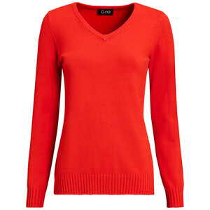 Damen Feinstrickpullover mit V-Ausschnitt ORANGE