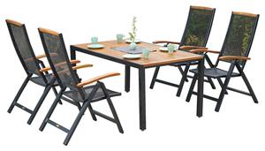GARTENGARNITUR TILOS SET 5TLG., Graphitfarben, Naturfarben