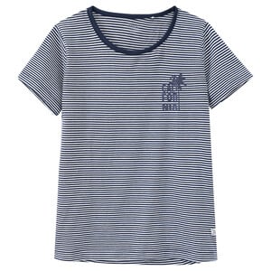 Mädchen T-Shirt in Ringel-Optik DUNKELBLAU / WEISS