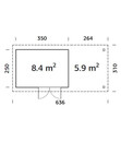 Bild 3 von Palmako Gartenhaus Lara, inkl. Seitendach, ca. B636/H221/T310 cm