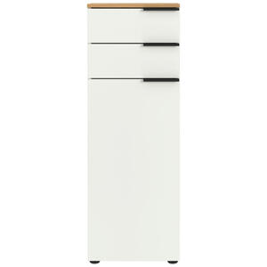 Germania Highboard, Weiß, Eiche, Metall, 1 Fächer, 1 Schubladen, 39x111x34 cm, FSC Mix, Beimöbel erhältlich, stehend, Wohnzimmer, Kommoden & Sideboards, Highboards