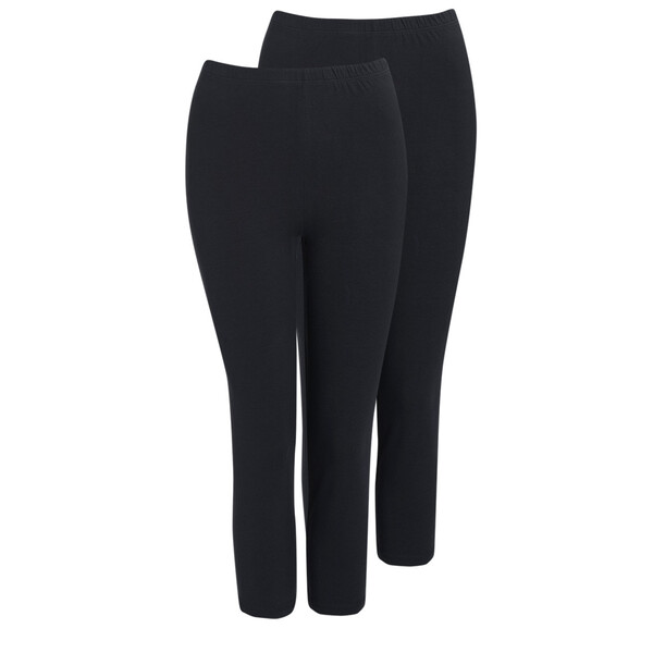 Bild 1 von 2 Damen 3/4-Leggings unifarben SCHWARZ