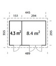 Bild 3 von Palmako Gartenhaus Lara, ca. B489/H221/T355 cm